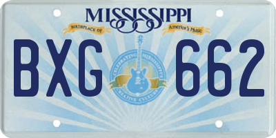 MS license plate BXG662
