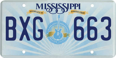 MS license plate BXG663