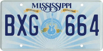 MS license plate BXG664