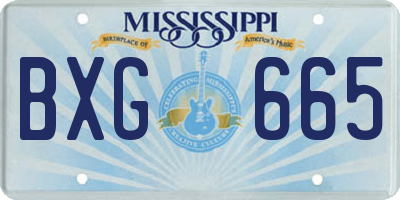 MS license plate BXG665