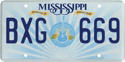MS license plate BXG669