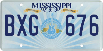 MS license plate BXG676