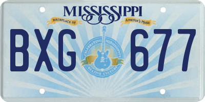 MS license plate BXG677