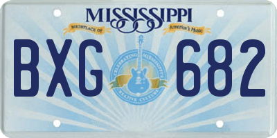 MS license plate BXG682