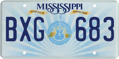 MS license plate BXG683