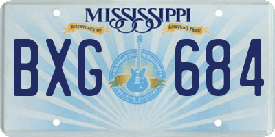 MS license plate BXG684
