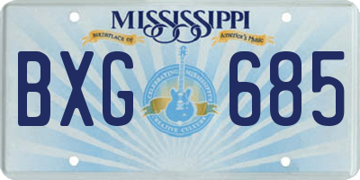 MS license plate BXG685