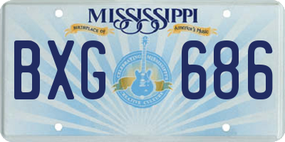 MS license plate BXG686