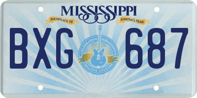 MS license plate BXG687