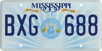 MS license plate BXG688