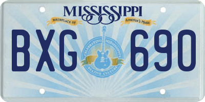 MS license plate BXG690