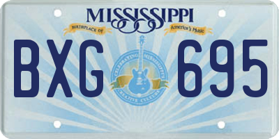 MS license plate BXG695
