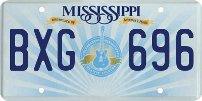 MS license plate BXG696