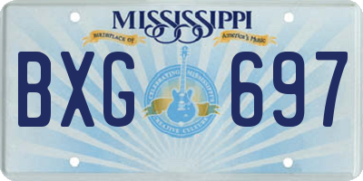 MS license plate BXG697