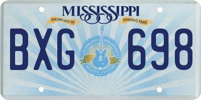 MS license plate BXG698