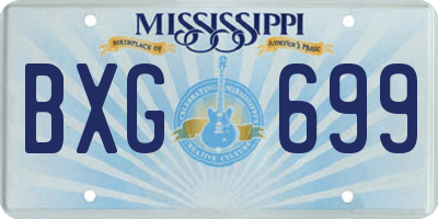 MS license plate BXG699