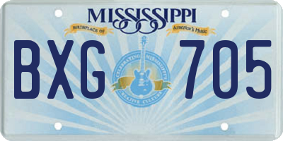 MS license plate BXG705