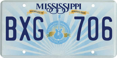 MS license plate BXG706
