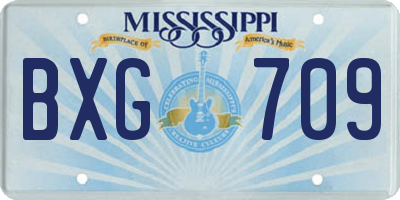 MS license plate BXG709