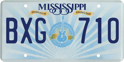 MS license plate BXG710