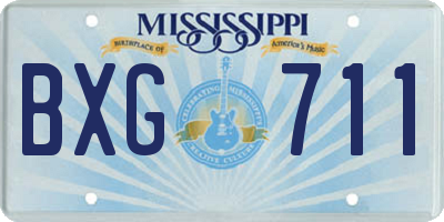MS license plate BXG711