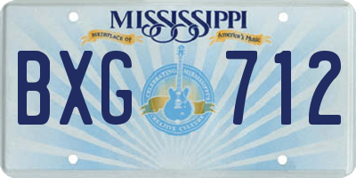 MS license plate BXG712