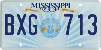 MS license plate BXG713