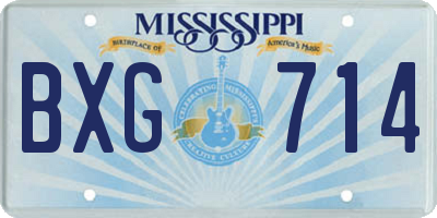 MS license plate BXG714