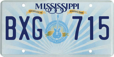 MS license plate BXG715