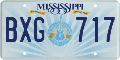 MS license plate BXG717