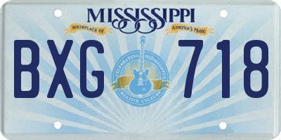 MS license plate BXG718