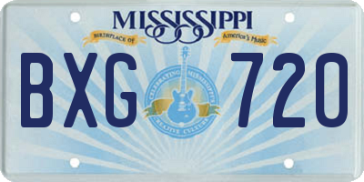 MS license plate BXG720