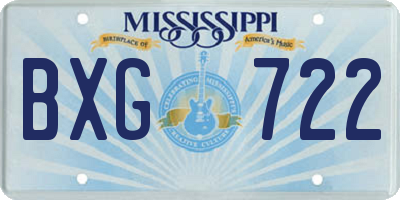 MS license plate BXG722
