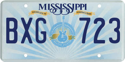 MS license plate BXG723