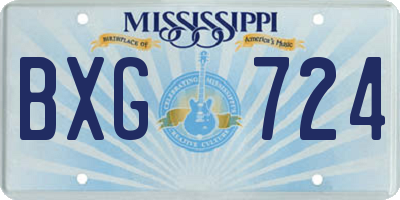 MS license plate BXG724