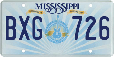 MS license plate BXG726