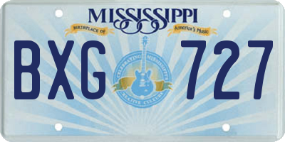 MS license plate BXG727