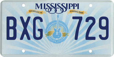 MS license plate BXG729