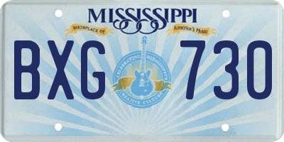 MS license plate BXG730