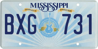 MS license plate BXG731