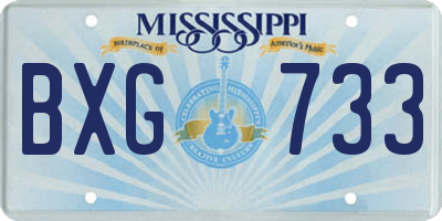 MS license plate BXG733