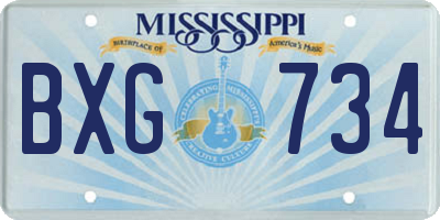 MS license plate BXG734