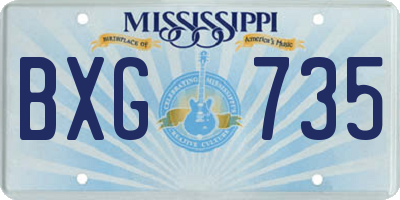 MS license plate BXG735