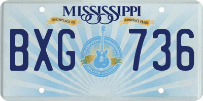 MS license plate BXG736