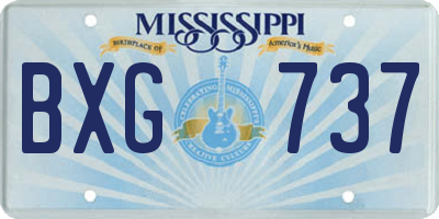 MS license plate BXG737