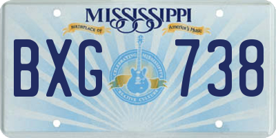 MS license plate BXG738