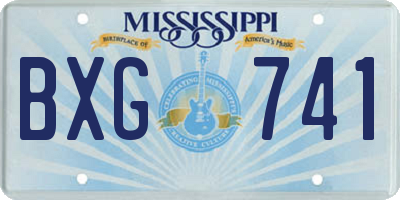 MS license plate BXG741