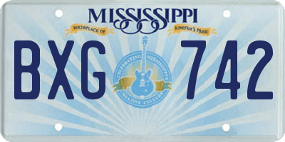 MS license plate BXG742