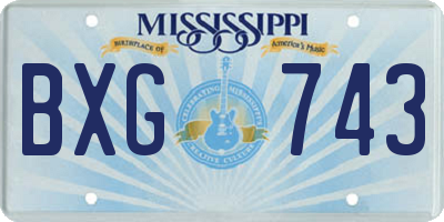 MS license plate BXG743