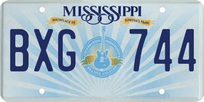 MS license plate BXG744